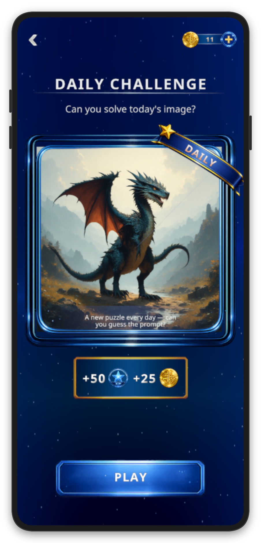 Promptlyss daily challenge screen