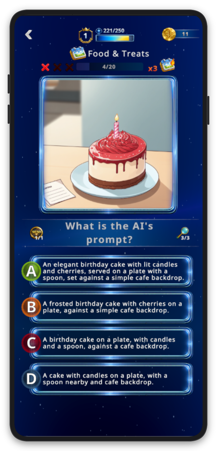 Promptlyss gameplay screen